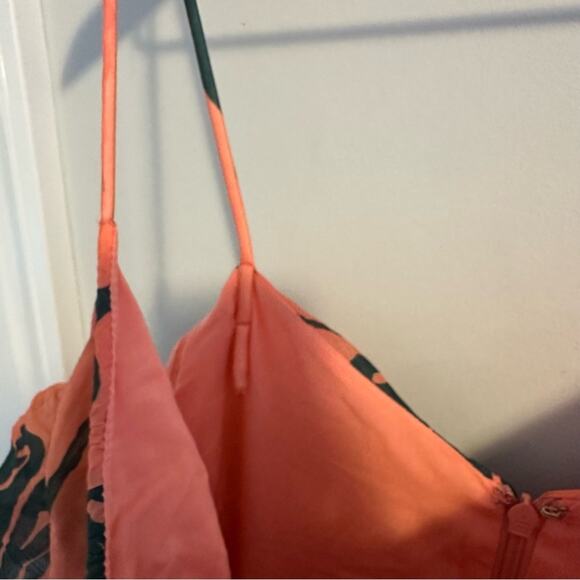 Tanya Taylor Pink Green Leaf Silk Cotton Maxi Dress 4 - Picture 13 of 16